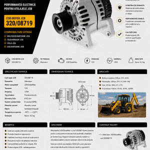 Alternator pentru buldoexcavator și excavator JCB