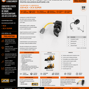Comutator 3 poziții mod virare JCB 701/42700 pentru buldoexcavatoare 4CX.