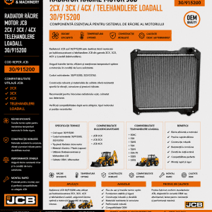 Radiator răcire motor JCB 3CX 4CX cod 30/915200