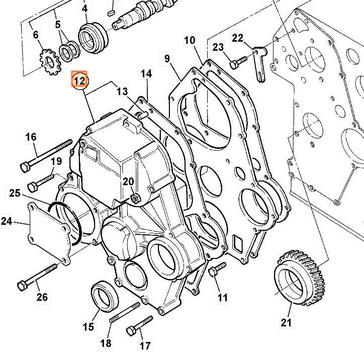 Carcasa distributie JCB