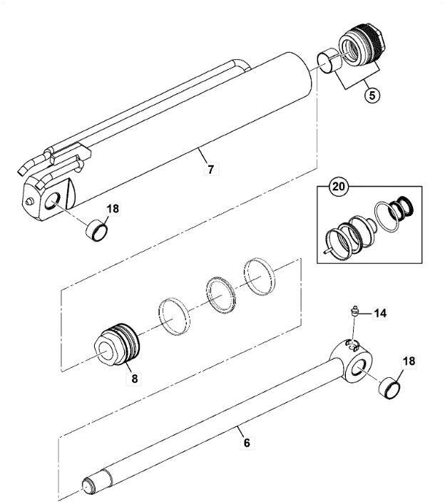 Cilindru ridicare brat JCB 8020 ZTS 333/L0525