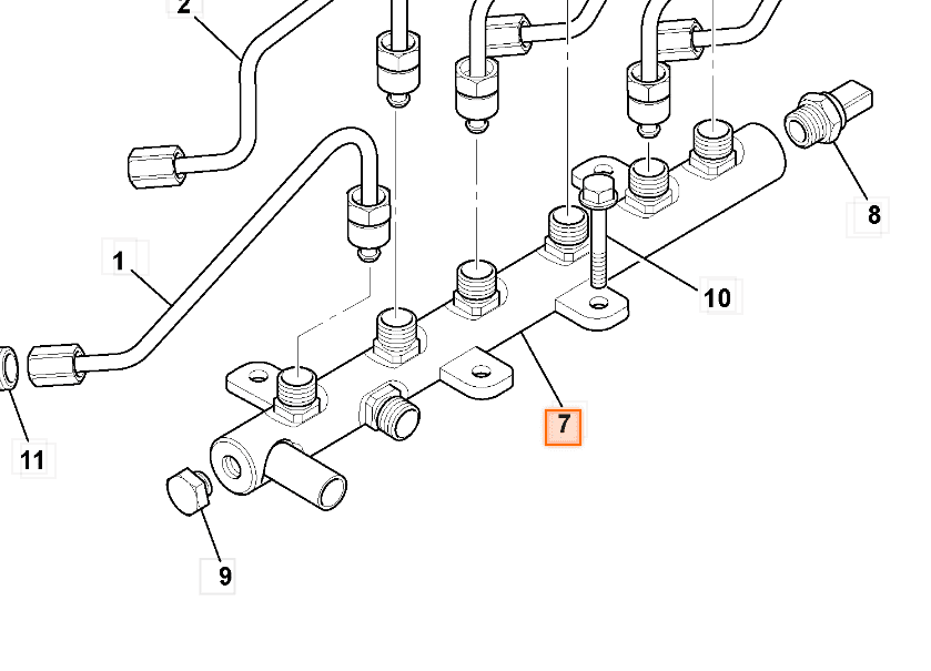 Rampa inalta presiune JCB Common Rail 02/912335