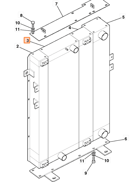 Radiator motor JCB 30/927153 pentru încărcătoare vola JCB 426 și 436 – răcire eficientă și performanță maximă - imagine 2