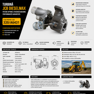 Turbocompresor pentru buldoexcavator JCB