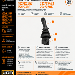 Joystick control hidraulic JCB 4CX cod 25/223081