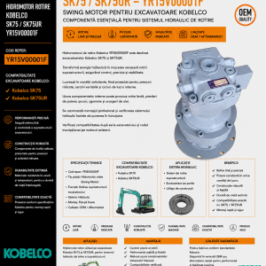 Hidromotor rotire Kobelco YR15V00001F pentru excavator SK75