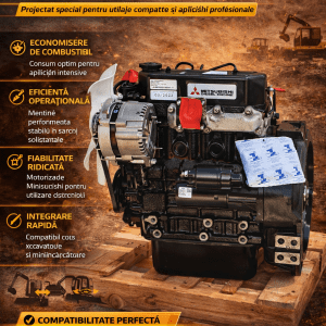 Motor Mitsubishi L3E diesel pentru miniîncărcător