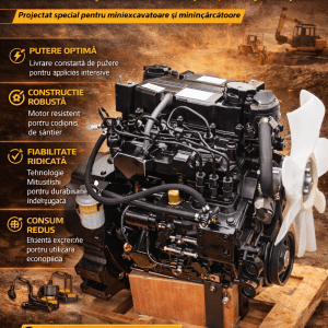 motor Mitsubishi S3L2, motor nou Mitsubishi S3L2, motor Mitsubishi miniexcavator, motor miniincarcator Mitsubishi, motor utilaje compacte Mitsubishi, Mitsubishi S3L2 diesel, motor industrial Mitsubishi S3L2