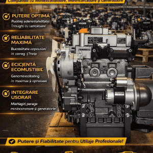 Motor diesel Yanmar 3TNV82 pentru miniexcavator și generator