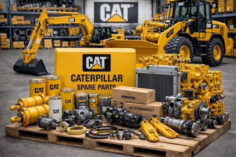 Un tehnician verifică o piesă Caterpillar într-un atelier de reparații.