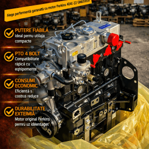Motor nou Perkins 404C-22 4 Bolt PTO GN65955 pentru miniexcavatoare și miniîncărcătoare