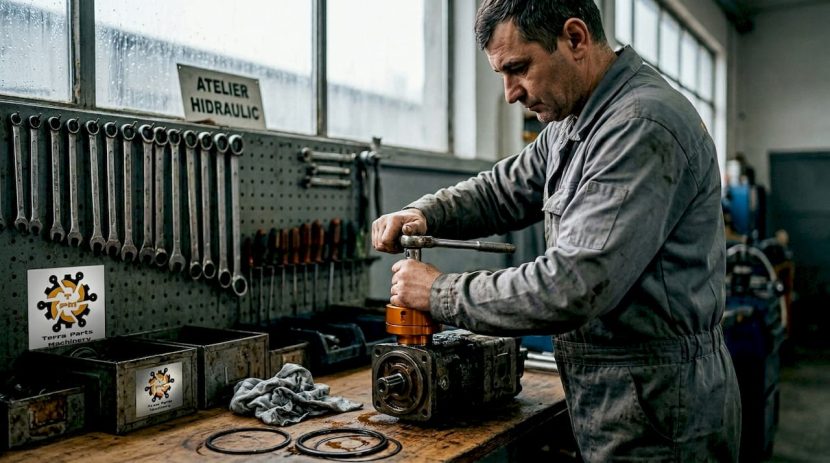 Montarea cuplei pe pompa hidraulică în cadrul atelierului