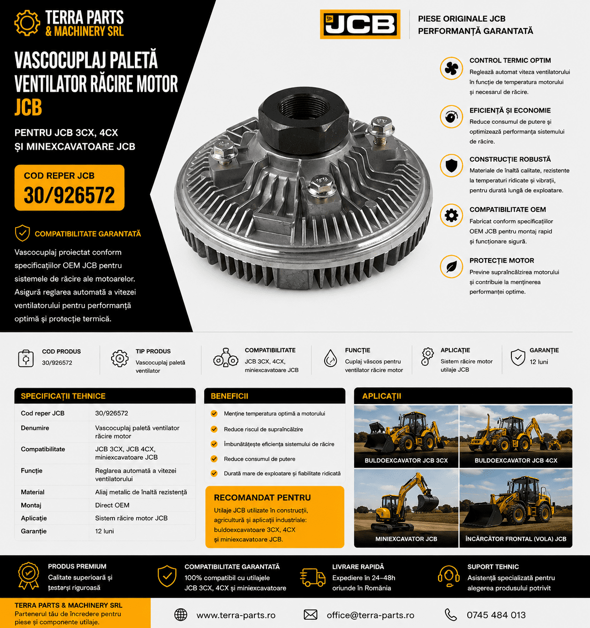 Cuplaj ventilator JCB cod 30/926572