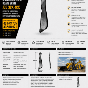 Aripă roată spate pentru buldoexcavator JCB