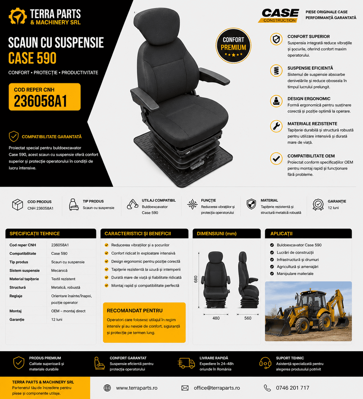 Scaun operator Case CNH 236058A1