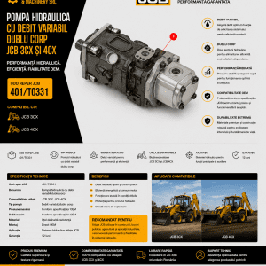 Pompă hidraulică debit variabil pentru JCB 3CX