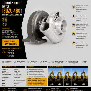 Turbo JCB cod 02/800380 pentru motor diesel