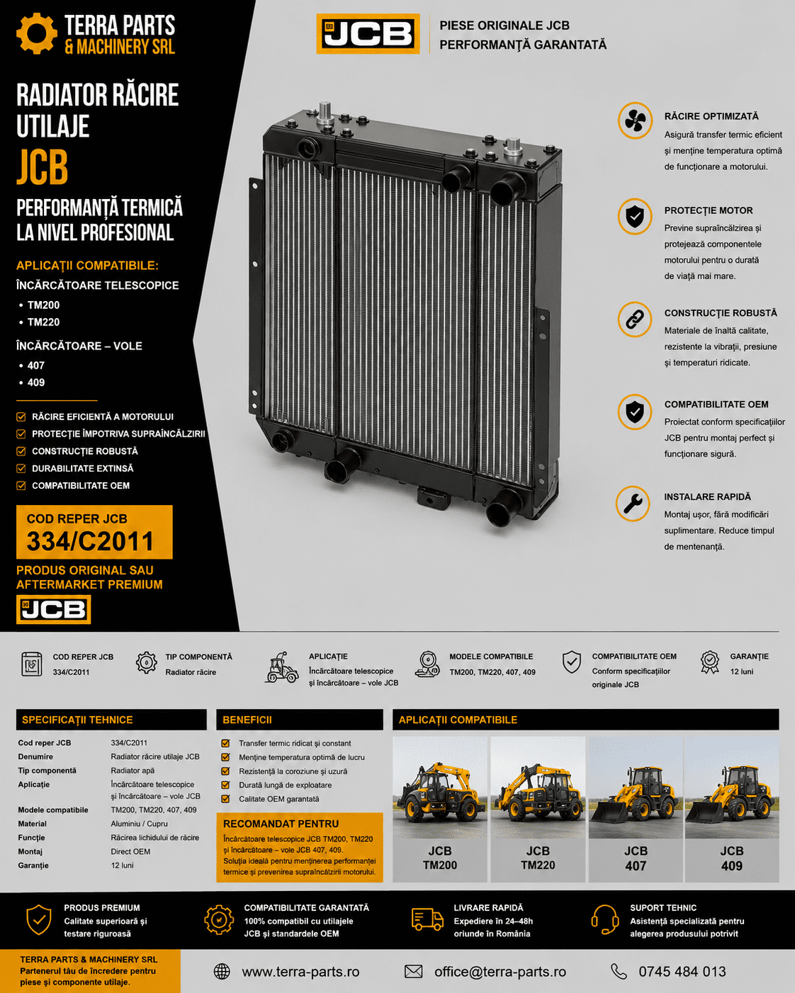 Radiator motor JCB cod 334/C2011