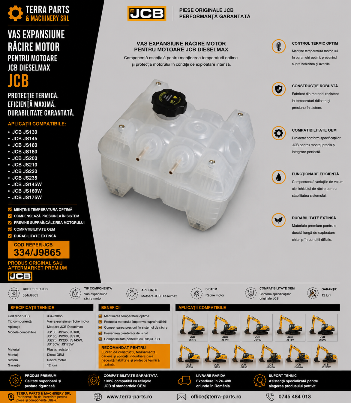 Rezervor lichid răcire JCB cod 334/J9865