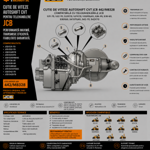 Transmisie Autoshift CVT compatibilă cu JCB 531-70 și 542-70