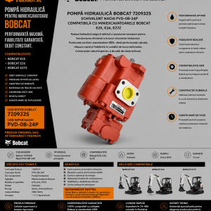 Pompa Nachi PVD-0B-24P compatibilă cu Bobcat E25 și E27Z