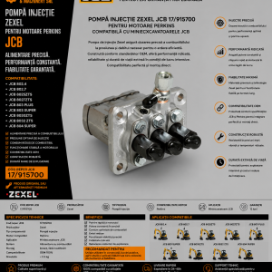 Pompă combustibil compatibilă cu miniexcavatoare JCB seria 802 și 803