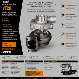 Turbo OEM Iveco compatibil cu modelul 80.17 4WD