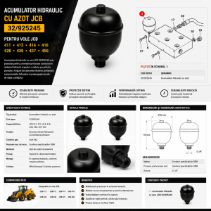 Butelie azot JCB pentru sistem hidraulic