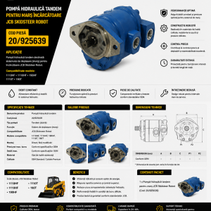 Pompă marș JCB Robot 190T și 1110T