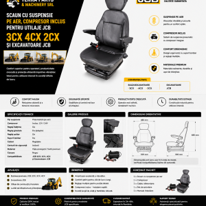 Scaun pneumatic operator JCB cu compresor inclus