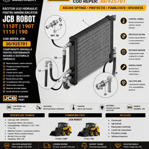 Răcitor ulei hidraulic JCB 30/925701 pentru miniîncărcător JCB Robot
