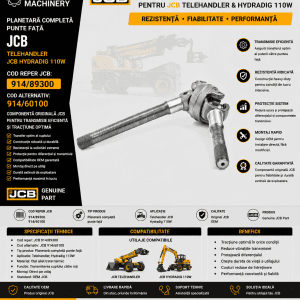 Planetară completă JCB 914/89300 pentru punte față și transmisie profesională