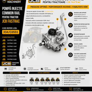Pompa injecție Common Rail JCB 334/C0551 pentru tractor Fastrac.