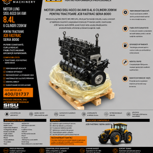 Motor JCB 400/01737 cu 6 cilindri și putere de 209 kW