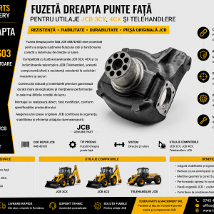 Fuzetă dreapta punte față JCB 448/42603 compatibilă cu buldoexcavatoarele JCB 3CX și JCB 4CX.