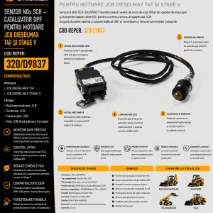 Senzzor NOx SCR JCB cod 320/D9837 pentru motoare JCB Dieselmax T4F și Stage V.