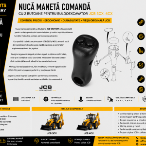 Nucă manetă comandă cu 2 butoane JCB 128/F4617 compatibilă cu JCB 3CX și JCB 4CX