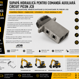 upapă hidraulică JCB 928/60251 pentru circuitul auxiliar al piconului hidraulic.