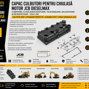 Capac culbutori original JCB DieselMax cod 320/A7555 pentru chiulasă motor.