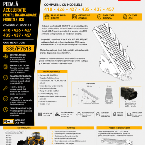 Pedală accelerație JCB 335/F7518 pentru încărcător frontal JCB 426.