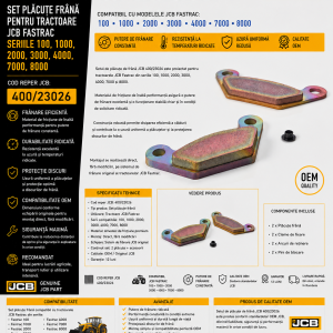 Set plăcuțe frână JCB Fastrac cod 400/23026 pentru tractoare agricole.