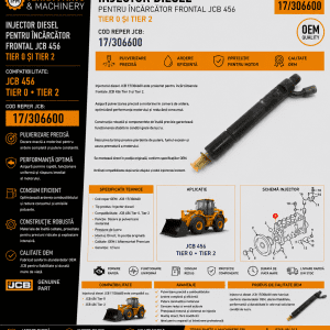 Injector diesel JCB 17/306600 pentru încărcător frontal JCB 456.