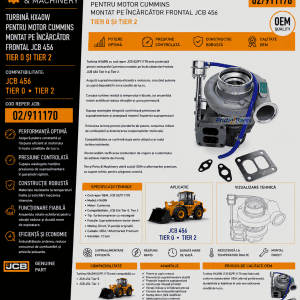 Turbină HX40W Cummins JCB 02/911170 pentru încărcător frontal JCB 456.