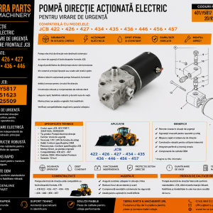 Pompă electrică direcție JCB pentru sistemul de virare de urgență
