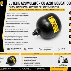 Butelie acumulator cu azot Bobcat 6669537 pentru sistemul hidraulic al miniexcavatoarelor Bobcat.