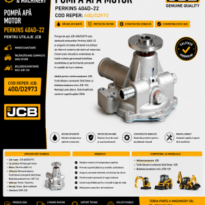 Pompa apă JCB 400/D2973 compatibilă cu motoarele Perkins 404D-22.