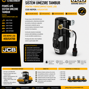 Pompa apă sistem umezire tambur JCB 400/G4700 pentru vibrocompactoarele JCB CT160, CT260, CT380, CT430 și VMT300.