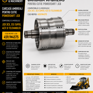 Carcasă ambreiaj cutie Powershift JCB cod 459/M4575 pentru JCB 3CX și 4CX