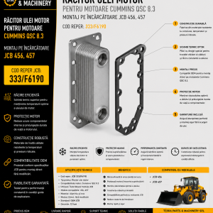 Răcitor ulei motor JCB cod 333/F6190 pentru motoare Cummins QSC 8.3.