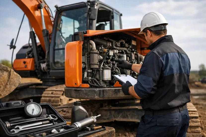 Ghid mentenanță excavator pe ore de lucru